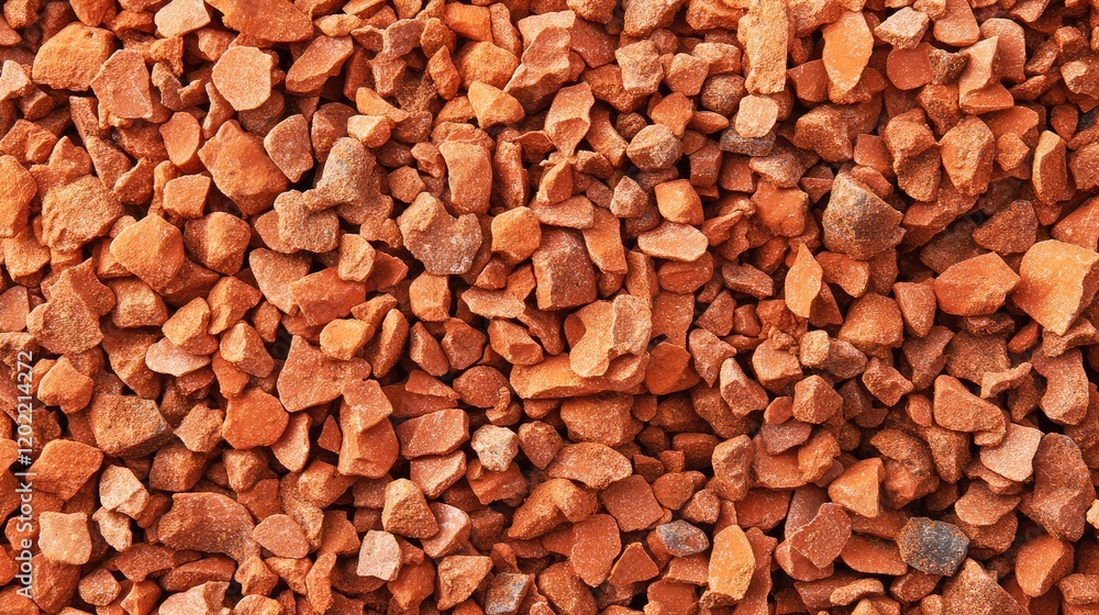 Aufkleber orange gravel texture background with small stones in various shapes and sizes suitable for construc