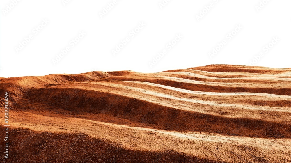 Aufkleber desert landscape with smooth sand dunes and textured earth during daylight with copy space for text 