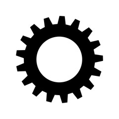 Gear wheel icon. Black cogwheel isolated on transparent background. Doodle style gear mechanism. New business idea, teamwork, progress, technology concept. Abstract graphic vector illustration.