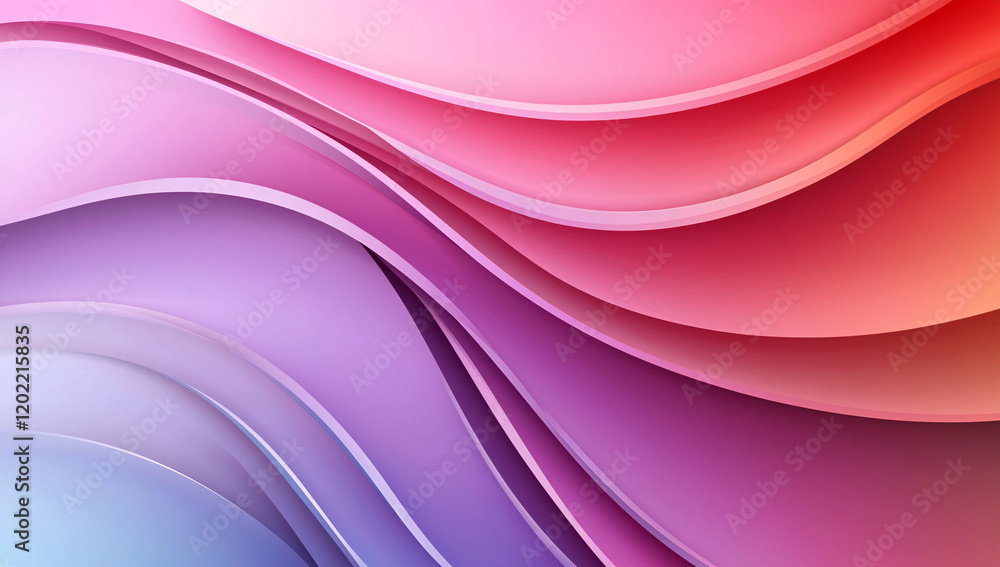 Poster abstract background with gradient colors and curved shapes in pink and purple tones, creating smooth