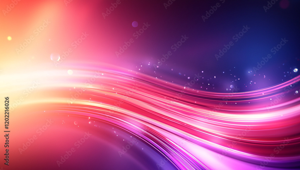 Poster vibrant abstract background with flowing waves in purple and red hues, creating dynamic and energeti