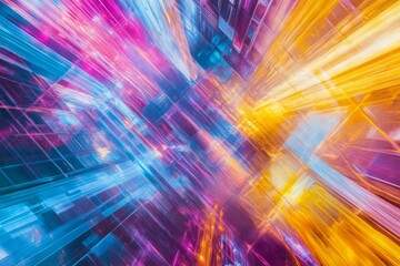 Abstract Cityscape Vibrant Hues Dynamic Energy