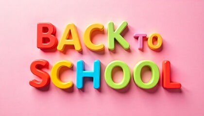 Obraz premium Back to School Text on White Background 4K HD Photo for Educational and Promotional Use 
