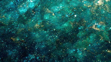 Obraz premium Underwater-Inspired Teal Sparkle Design with Radiant Flecks