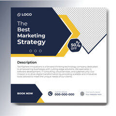 Digital marketing and corporate business service social media post banner template design
