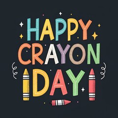 happy crayon day design