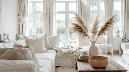 minimalist living room with white walls and a wooden floor.