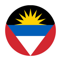 Fototapeta premium Flag of Antigua and Barbuda round shape, national symbol