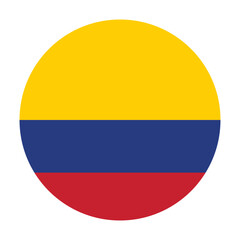 Flag of Colombia round shape, national symbol
