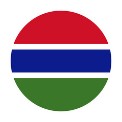 Flag of Gambia round shape, national symbol