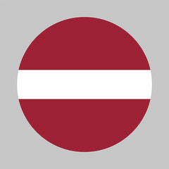Flag of Latvia round shape, national symbol