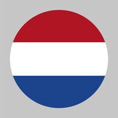 Flag of Netherlands round shape, national symbol