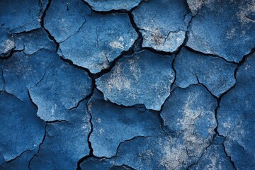 Fototapeta premium Cracked Blue Wall Close Up