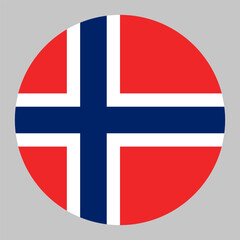 Obraz premium Flag of Norway round shape, national symbol