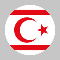 Obraz premium Flag of Northern Cyprus round shape, national symbol