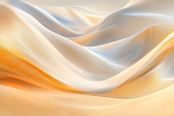 Obraz premium Abstract Golden and White Waves Flowing Smoothly