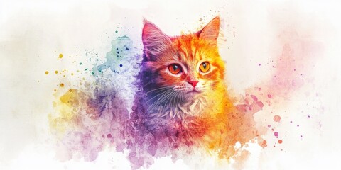 Cat on White Background