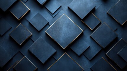 Abstract Minimalistic Diamonds Pattern on blue Background for Design Banner Template with Central White Space for Text. Simple Geometric Modern Wallpaper with Copy Space on blue Background.