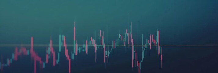 Obraz premium Colorful candlestick chart is depicting cryptocurrency investment and trading with fluctuating values of bitcoin and other digital assets in financial market