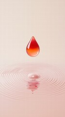 Fototapeta premium 3drendered blood droplet with glowing core on gradient background