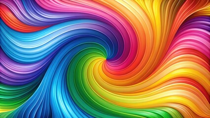 Obraz premium A stylized rainbow pattern featuring bold bright and pastel colors intertwined with swirling shapes and organic forms, pastel colors, abstract art, digital art, organic forms, colorful design