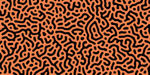 Abstract Turing pattern background. hexagonal swirl pattern. zigzag, Monochrome, vector, seamless, waving, turing, labyrinth. algorithm psychedelic background. Reaction diffusion. Hand drawn Batik.  
