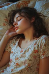 Woman sleeping in bed