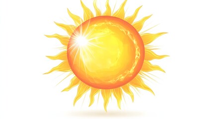 Bright Radiant Summer Sun with Golden Rays