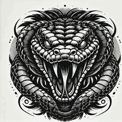 Intricate Engraving of a Coiled Snake Design