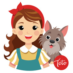 Little Red Riding Hood and Toto: A Cartoon Illustration of a Classic Tale