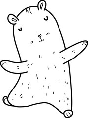 Cute capybara. Childish doodle hand drawn vector illustration isolated on white background.