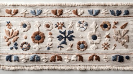 Ethnic textile motifs featuring a vibrant floral pattern on a decorative rug showcasing rich colors and intricate designs perfect for home decor and interior design enthusiasts