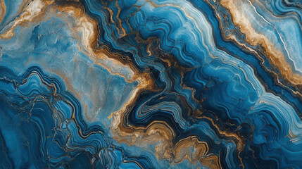 textured background, marble stone texture, blue, turquoise with iridescence, similar to the sea. Golden inlays and smooth lines. natural texture background of stone