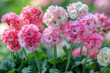 Fototapeta premium Delicate Pink And White Flowers Bloom Abundantly