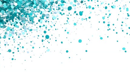 Abstract Teal and White Circle Scatter Pattern