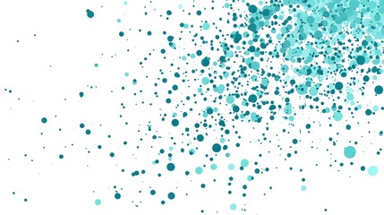 Abstract Teal Circle Scatter Pattern Design