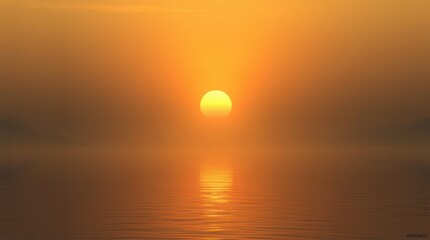 Naklejka premium A beautiful sunset over the ocean with golden light reflecting on the waves