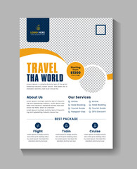 Travel and tour flyer or poster design template
