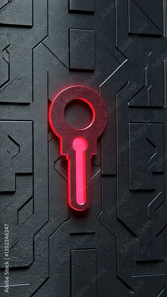 Aufkleber a vibrant red keyhole symbolizing security and access control.