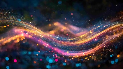 Glittering trails of light cutting through the night sky creating a mesmerizing display of cosmic beauty