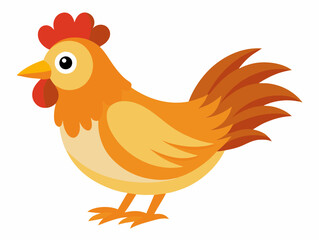 Cartoon Chicken Illustration - Vibrant 3D Render Isolated Graphic for Farm and Animal Projects.