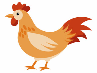 Cartoon Chicken Illustration - Vibrant 3D Render Isolated Graphic for Farm and Animal Projects.