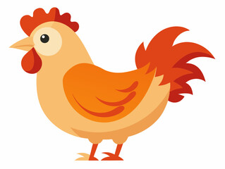 Cartoon Chicken Illustration - Vibrant 3D Render Isolated Graphic for Farm and Animal Projects.