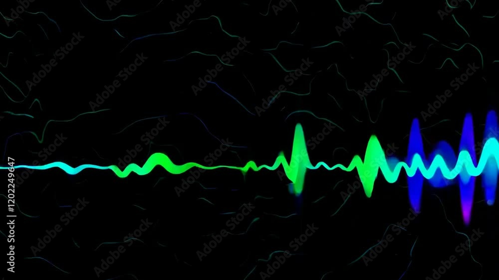 Poster colorful visual waveform scene footage with abstract patterns