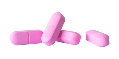 Pink capsule showcase isolated element
