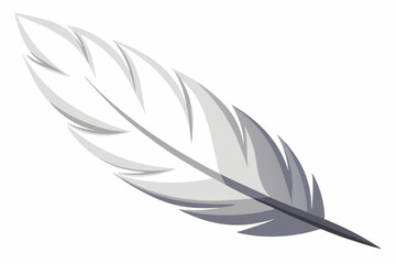 Obraz premium white feather isolated on white background.