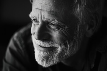 Obraz premium Man with beard in black and white