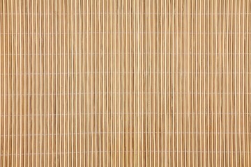 Beige, wooden bamboo slats.  Wooden background with texture.  Placemat in top view.