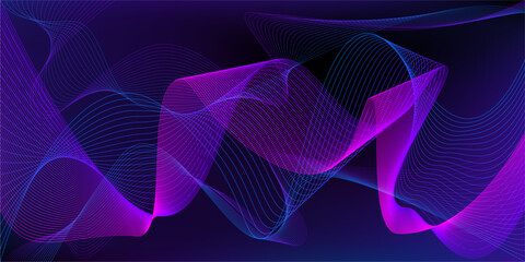 Abstract background with glowing wave lines, Moving lines design element and dynamic shapes, Futuristic technology concept. Vector illustration