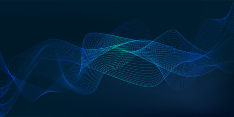 Modern glowing wavy lines, Moving lines design element and dynamic shapes, Futuristic technology background concept. Vector illustration